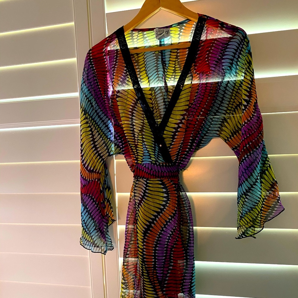 Rainbow swim cover-up